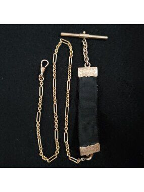 Vintage Victorian Pocket Watch Fob Chain Ribbon Hayward READ